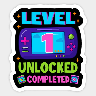 Level 1 Unlocked 1st Birthday Boys Video Game B-day Gift For BOys Kids Sticker